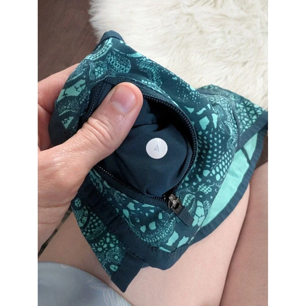 Lululemon Women’s Teal Green Tracker Running Shorts Size 4